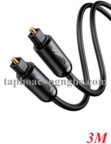 Ugreen 70893 3M cáp quang Toslink Optical đầu mạ vàng 24k âm thanh 7.1 màu đen AV122 30070893